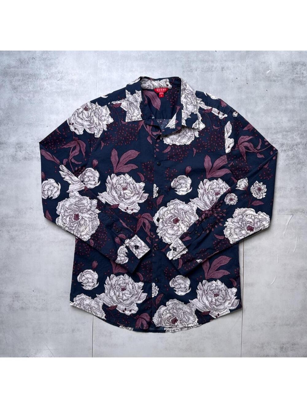 Y2K Guess 00s Flower Grunge Long sleeve Button Up Shirt